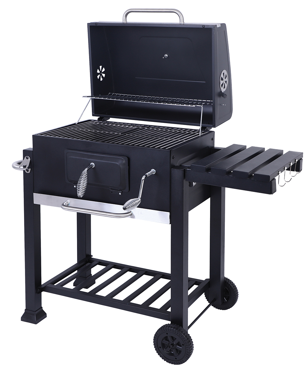 Barbecue con coperchio e ruote, 116X56X109 cm, BestBQ