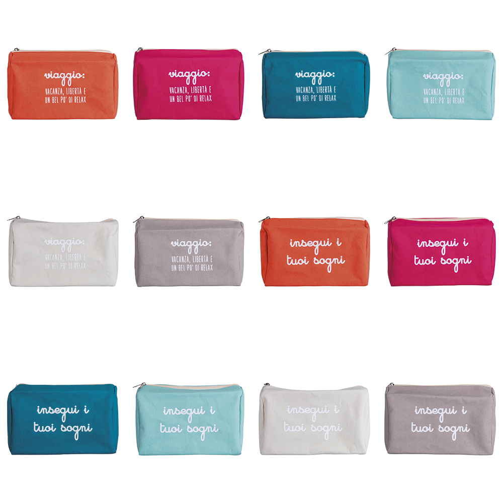 Beauty case in tessuto, Motivy e Pensieriny Sibilla