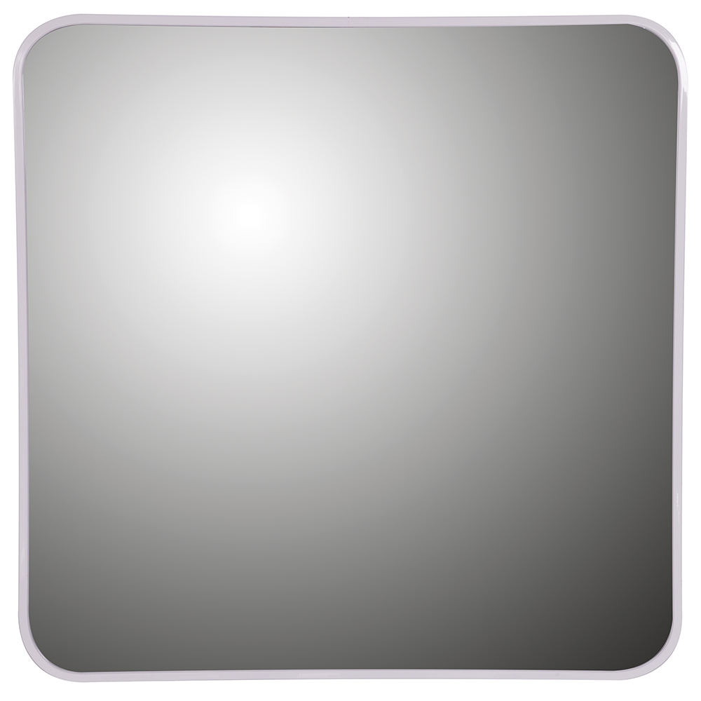 Specchio da muro 60,5x60,5 cm con cornice in alluminio, design moderno, bianco, Sibilla