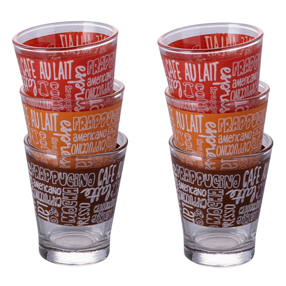 Set 6 bicchierini caffè 90 ml in vetro, Espressino