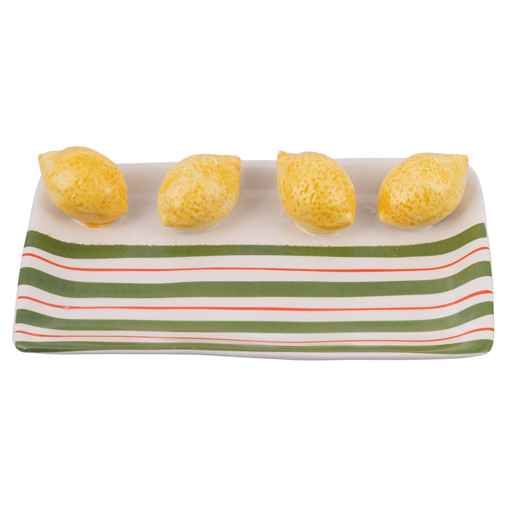 Piatto decorativo in ceramica, design limone, Fruit Life