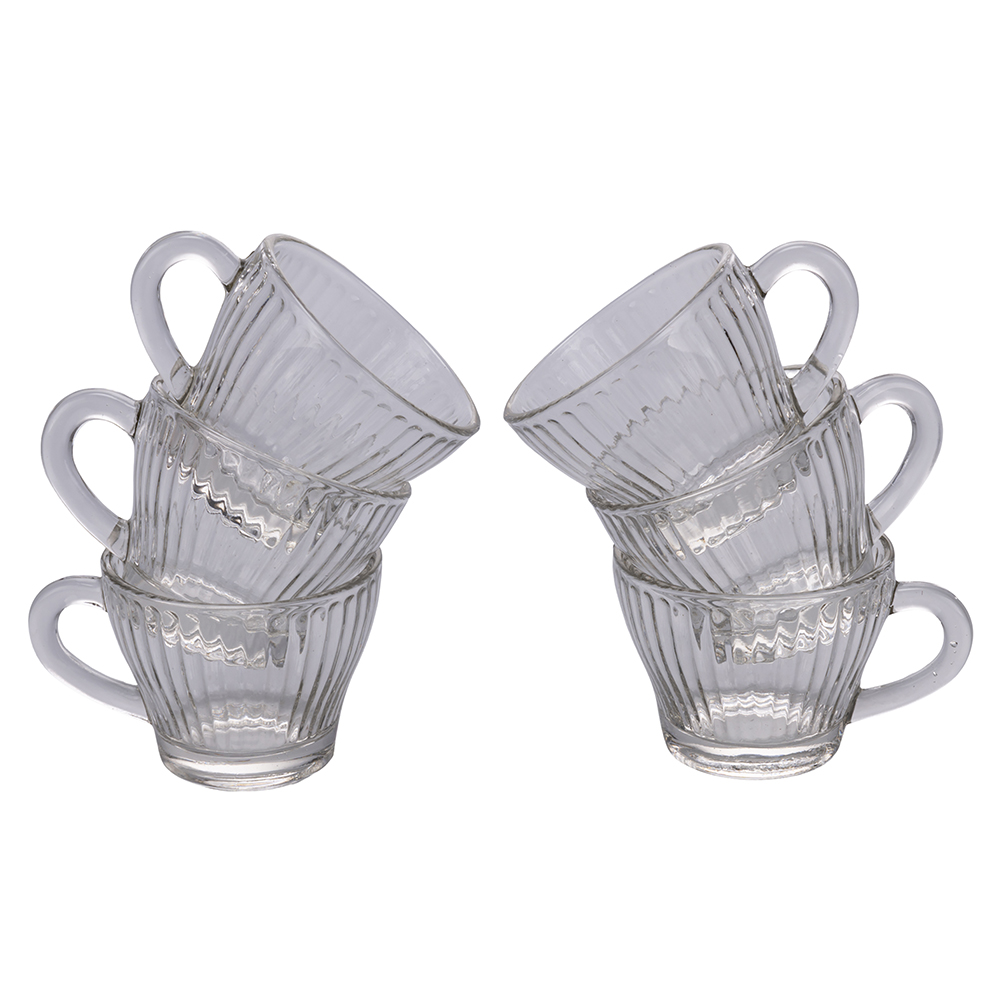 Set 6 Tazzine Caffè 90ml Vetro Marquise Linee