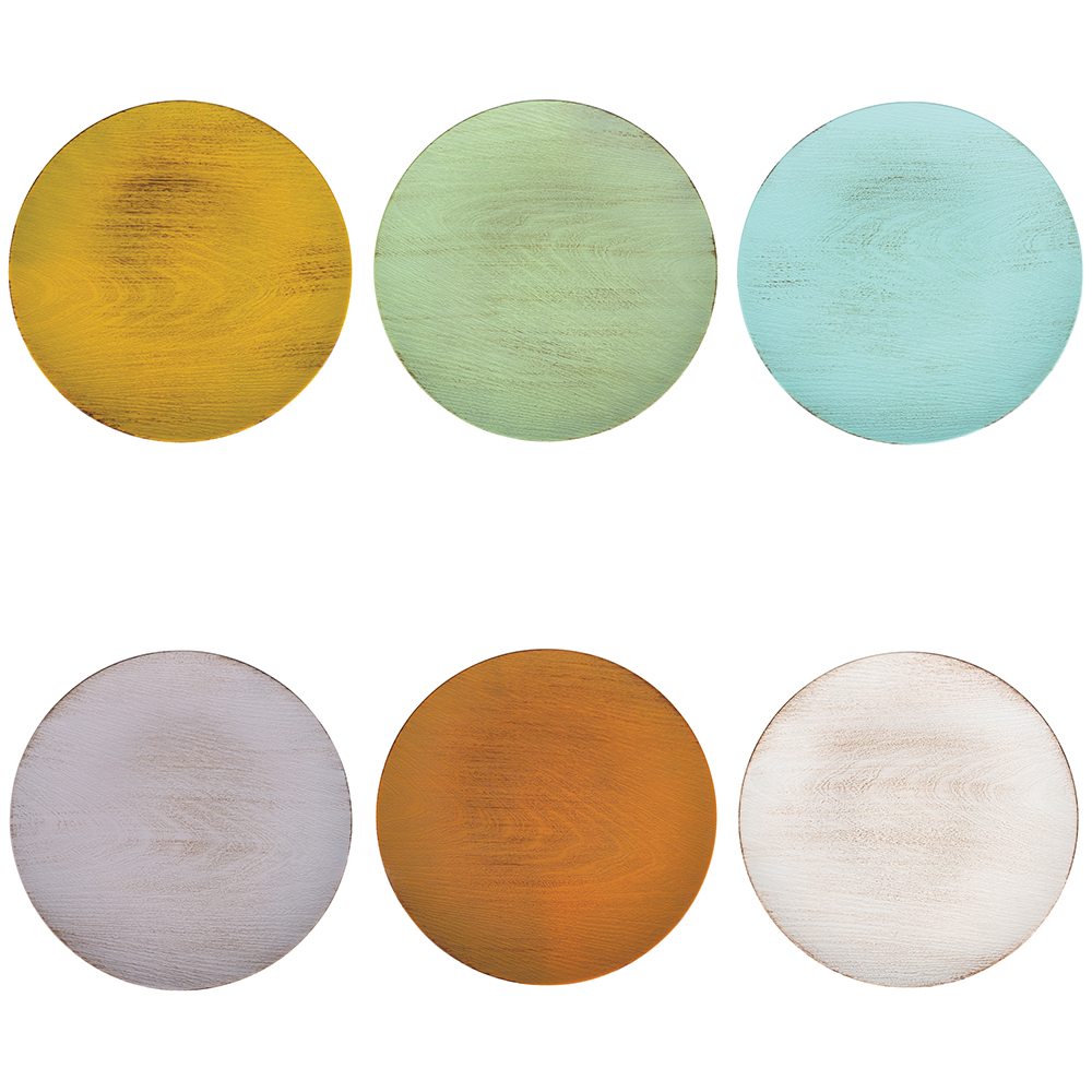 Sottopiatto tondo effetto legno Ø33 cm