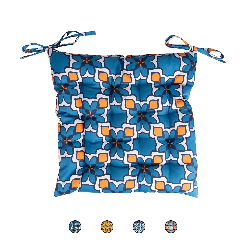 Cuscino sedia con laccetti 40x40 cm effetto lino, Marocco Sibilla