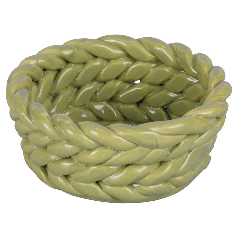 Cestino multiuso in ceramica, verde salvia, 4 Toni