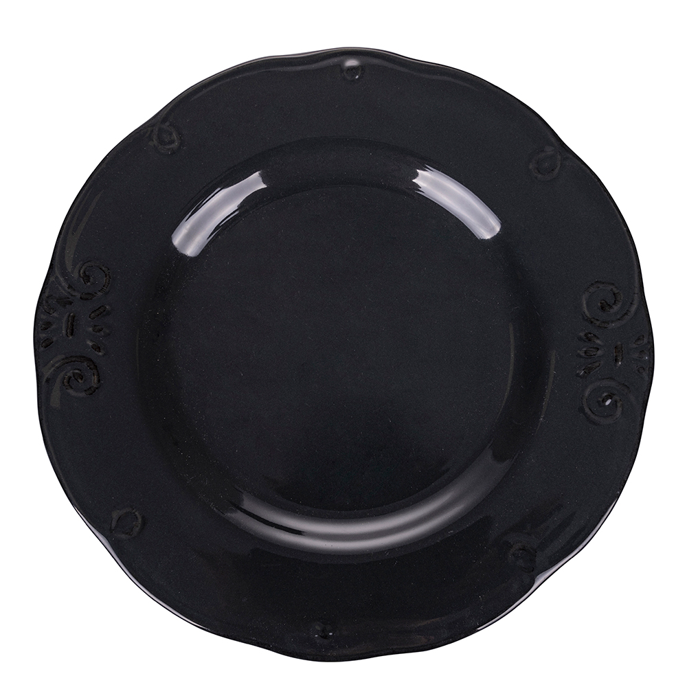 Piatto piano in gres smaltato, Duchessa Stones B