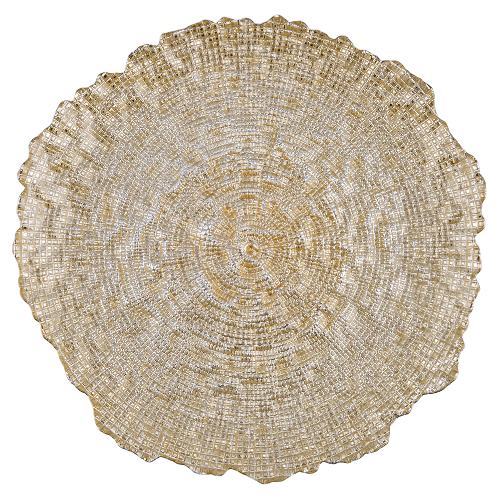 Sottopiatto in vetro champagne, Wavy