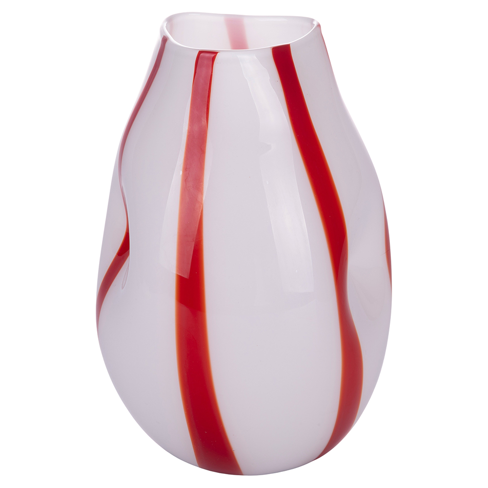 Vaso arredo in vetro riciclato h. 28 cm, Red Velvet Sibilla