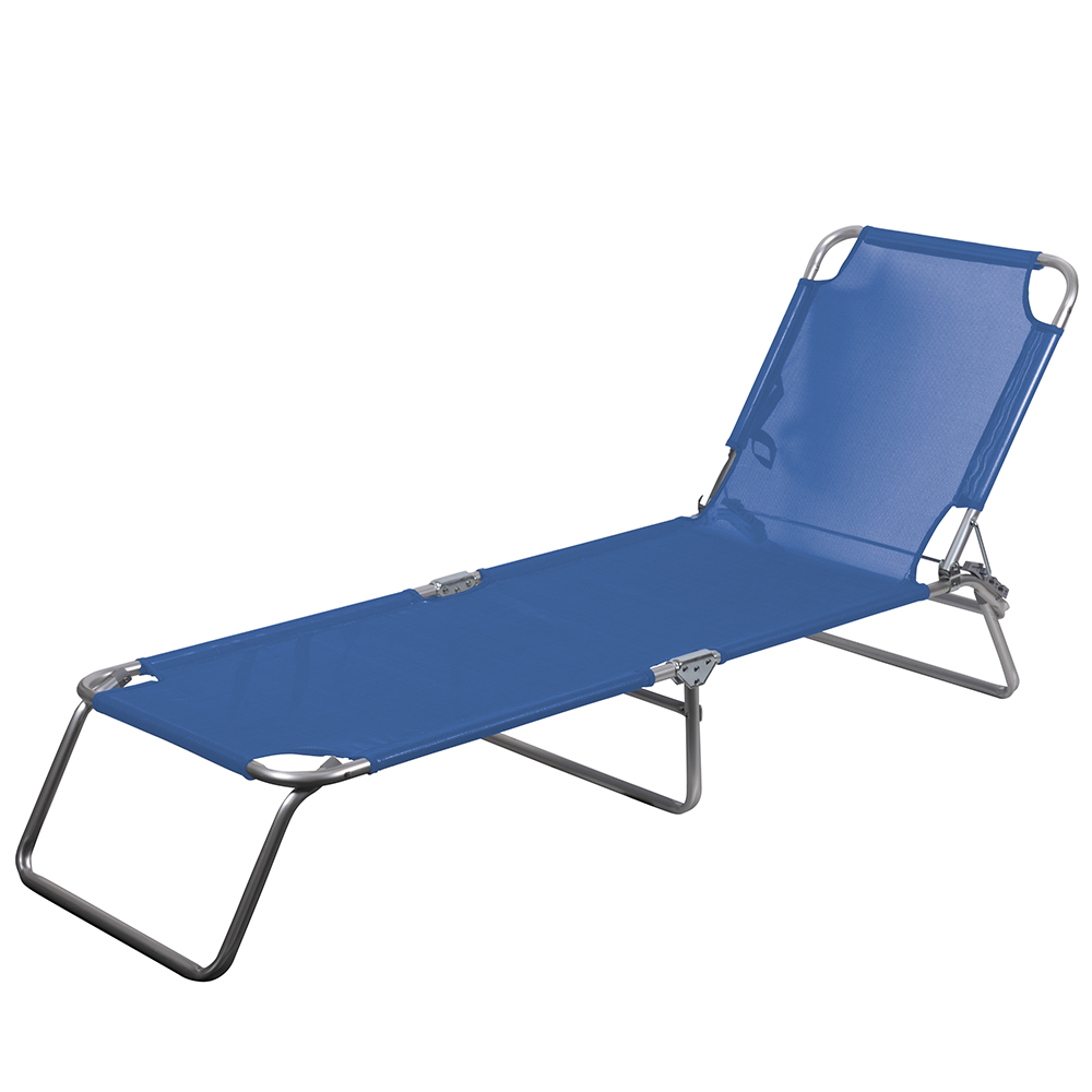 Lettino mare in alluminio, richiudibile, blu, Viareggio Esté