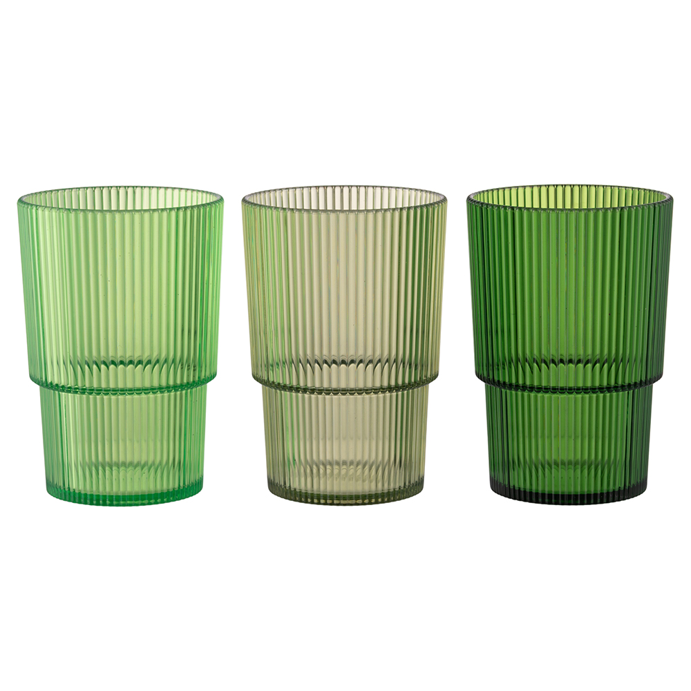 <p>Bicchiere bibita 420 ml, in plastica PS, Shades of Greenery, Unico</p>
