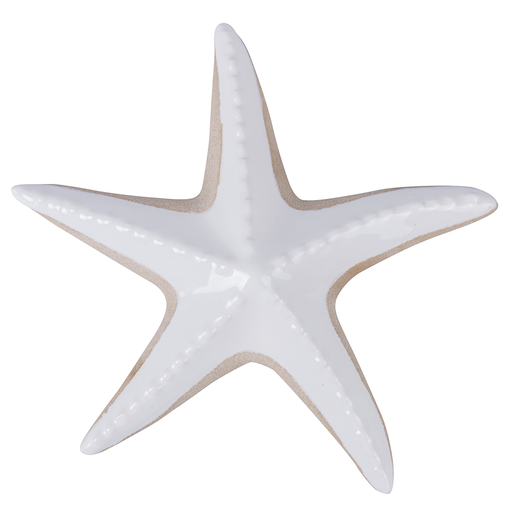 Stella marina decorativa, in ceramica, 17,7x3,1x16,4cm, bianco, Ocean