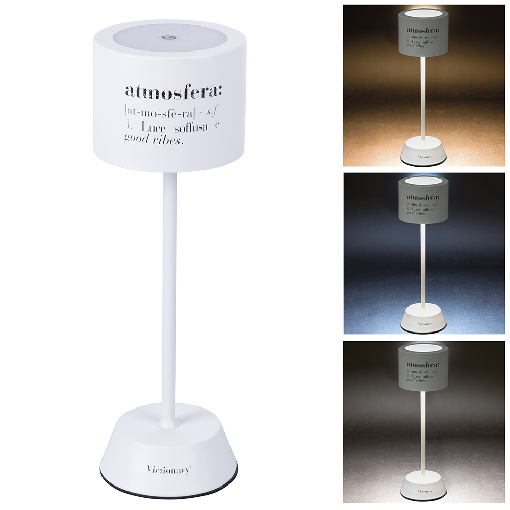Lampada da tavolo touch ricaricabile, bianco, Victionary