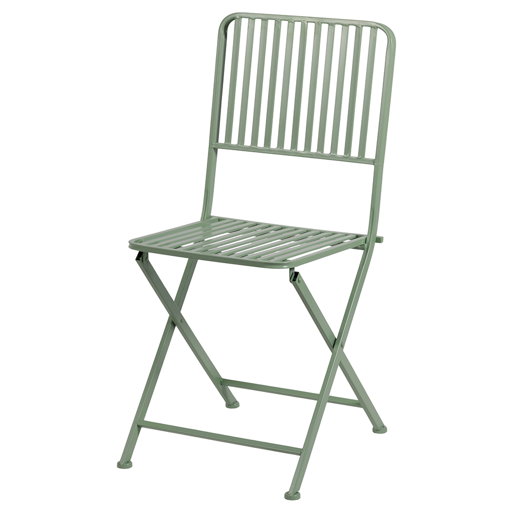 Sedia pieghevole in ferro, verde satinato, Eden Esté