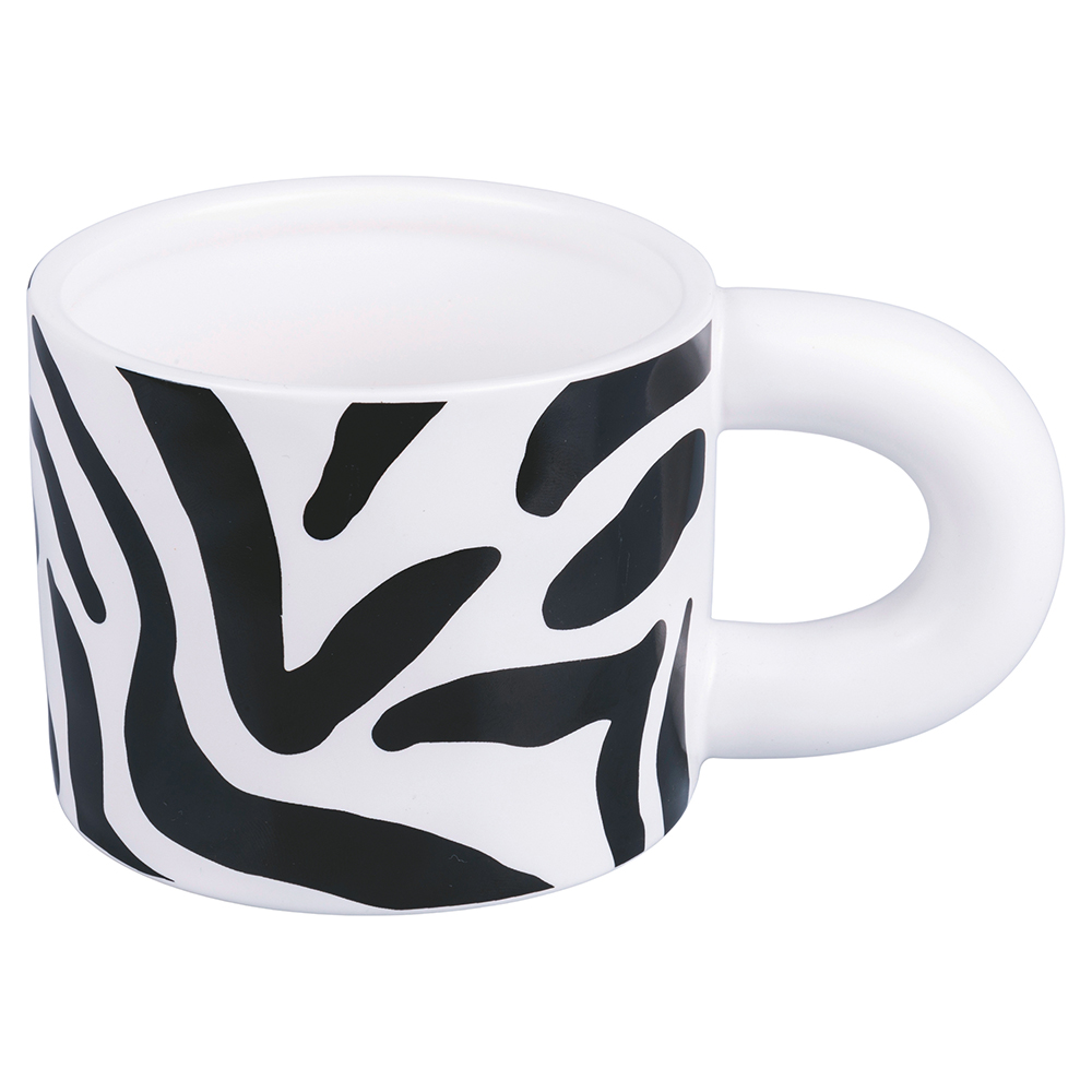 Tazza in porcellana 360 ml, decoro animalier, Safari Zebra