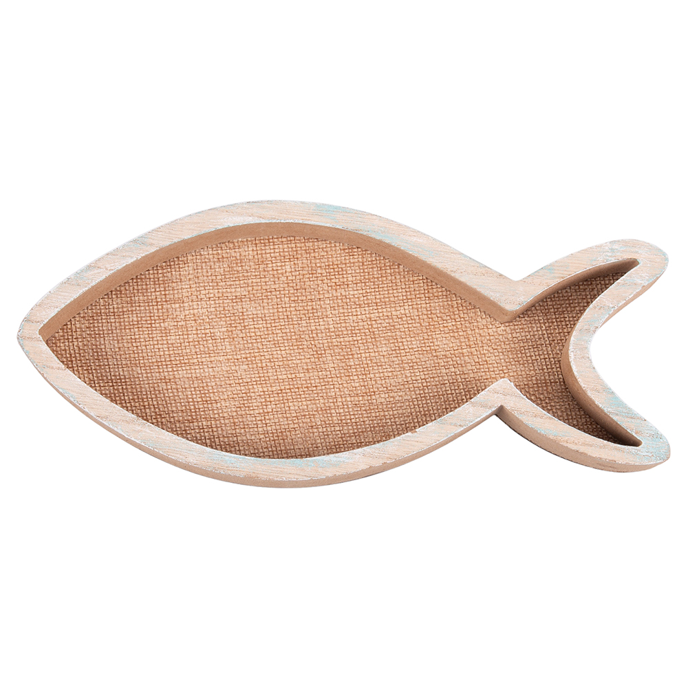 Pesce svuota tasche/appendino in legno, Ocean