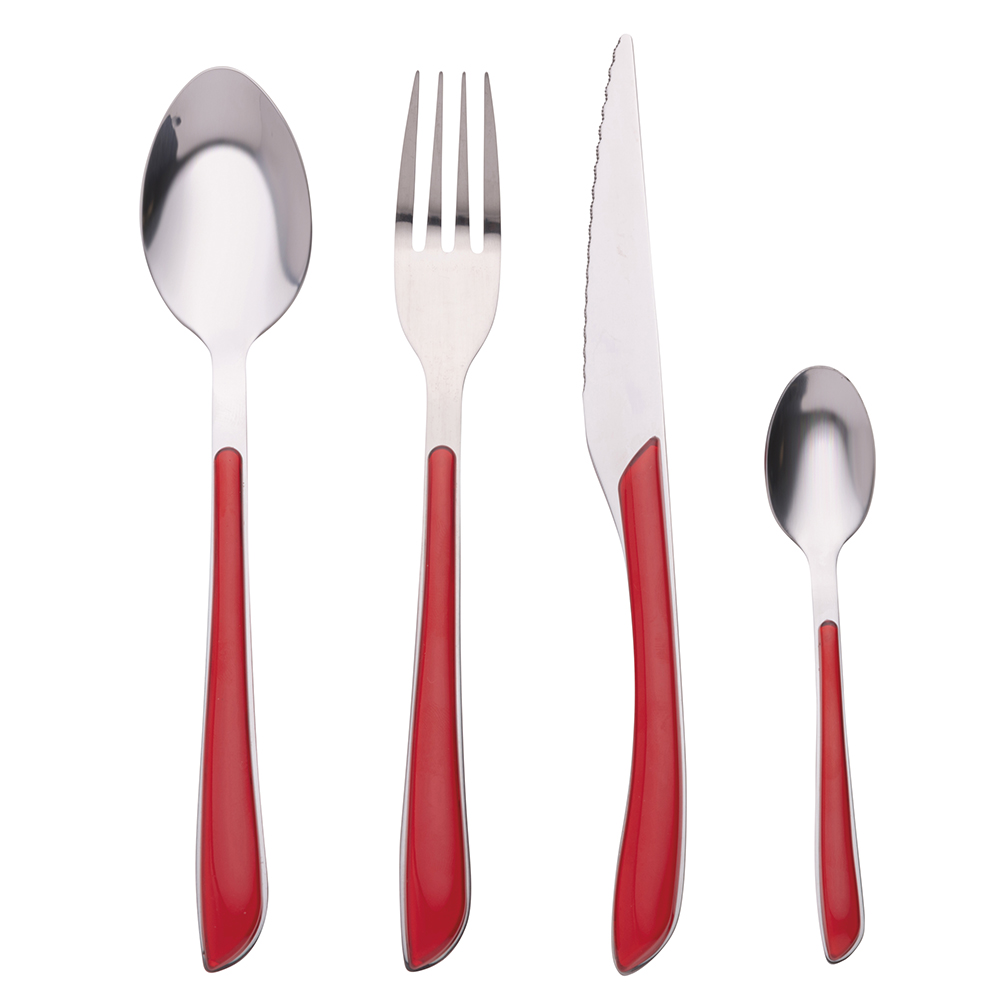 Set 24 posate in acciaio inox, Louvre Rosso