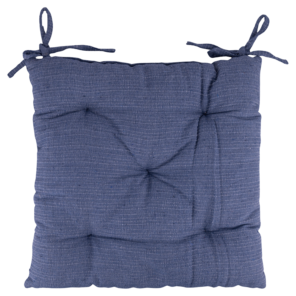 Cuscino sedia con laccetti 40x40 cm, blu, Sibilla