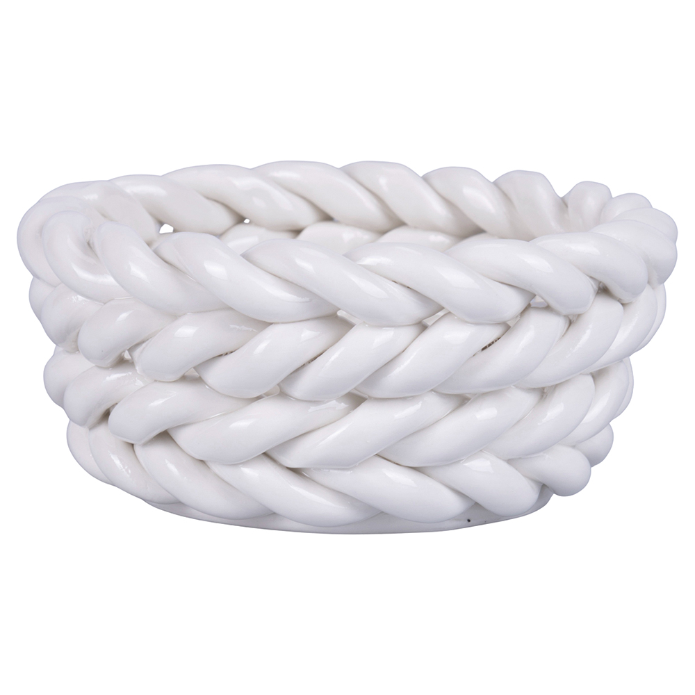 Cestino multiuso in ceramica, bianco, 4 Toni