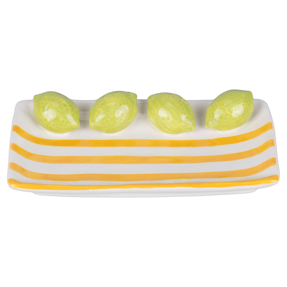Piattino decorativo in ceramica, design limone, Fruit Life