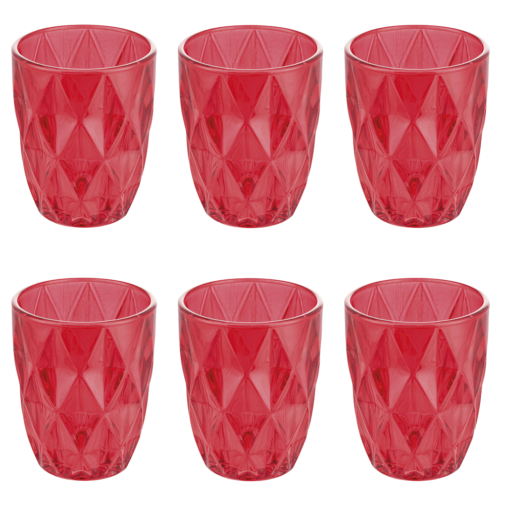 <p>Set 6 bicchieri acqua 340 ml, trasparente, Celine Red</p>